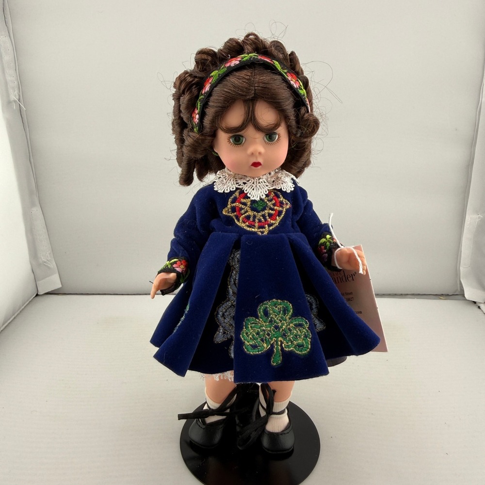 Madame Alexander Little Irish Dancer 8" Doll 32125 Blue Velvet Shamrock Exc